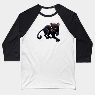 Cute Black Panther Drawing Baseball T-Shirt